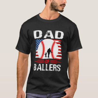 Vader Van Ballers Honkbal Vader'S Dag T-shirt