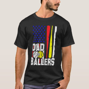 Vader van Ballers Mannen Softbal Baseball Speler V T-shirt
