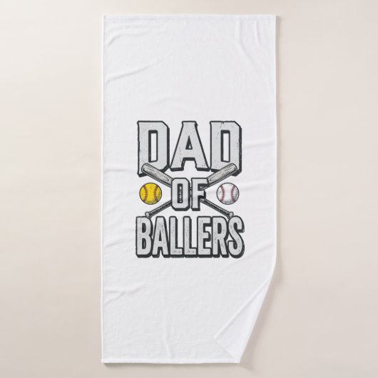 Vader van Ballers Softbal en Honkbal Vintage T-shi Badhanddoek (Badhanddoek)