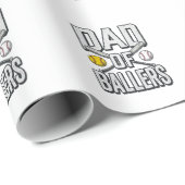 Vader van Ballers Softbal en Honkbal Vintage T-shi Cadeaupapier (Rol Hoek)