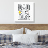 Vader van Ballers Softbal en Honkbal Vintage T-shi Canvas Afdruk (Insitu (Slaapkamer))