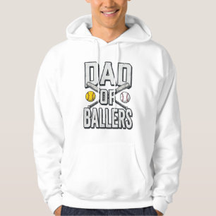 Vader van Ballers Softbal en Honkbal Vintage T-shi Hoodie