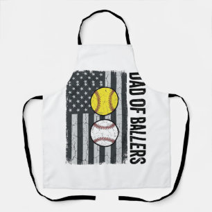 Vader van Ballers Softbal Honkbal Patriottisch Schort