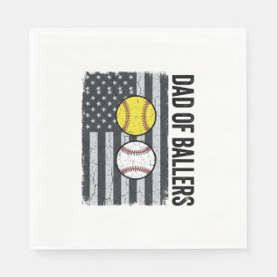 Vader van Ballers Softbal Honkbal Patriottisch Servet