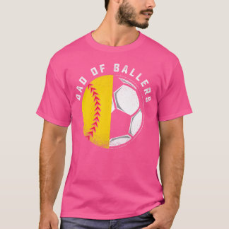 Vader van Ballers Vader Zoon Softbal Voetballer g T-shirt