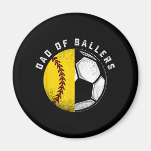 Vader van Ballers Vader Zoon Softbal Voetbalspeler Magneet
