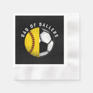 Vader van Ballers Vader Zoon Softbal Voetbalspeler Servet