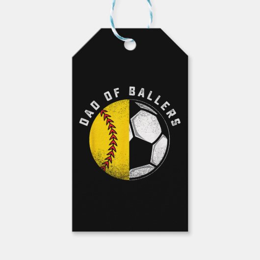 Vader van Ballers Vader Zoon Softball Soccer Playe Cadeaulabel (Voorkant)