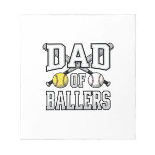 Vader Van Ballers Vintage Baseball Softbal T-shirt Notitieblok