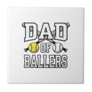 Vader Van Ballers Vintage Baseball Softbal T-shirt Tegeltje