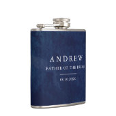 Vader van Bride Gift Waterverf Blue Wedding Flask Heupfles (Rechts)