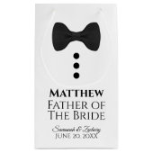 Vader van Bride Wedding Gift Bag Black Stropdas Sm Klein Cadeauzakje (Achterkant)