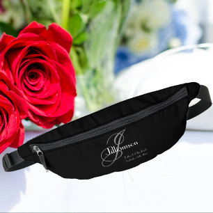 Vader van bruid Gift Classic Monogram Cool Zwart Heuptasje
