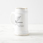 Vader van bruidegom geschenk script monogram rusti bierpul (Voorkant links)