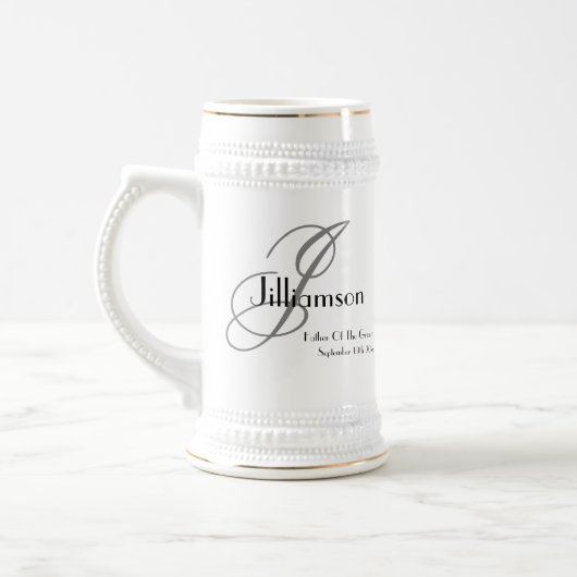 Vader van bruidegom geschenk script monogram rusti bierpul (Links)