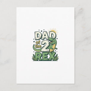 Vader van de 2 Rex Dinosaur Vader Shirt Ontwerp_1 Briefkaart