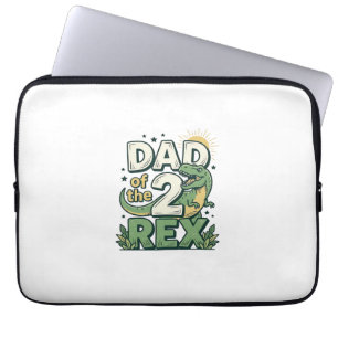 Vader van de 2 Rex Dinosaur Vader Shirt Ontwerp_1 Laptop Sleeve