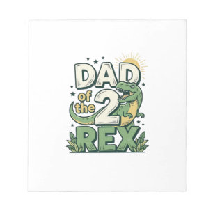 Vader van de 2 Rex Dinosaur Vader Shirt Ontwerp_1 Notitieblok