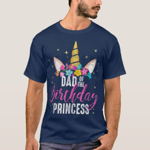 Vader van de Birthday Princess Vader Unicorn Birth T-shirt