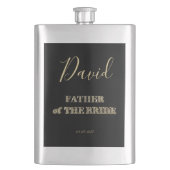 Vader van de Bride Black Gold Glitter Typografie Flacon (Voorkant)