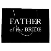 Vader van de Bride Black White Large Gift Bag Groot Cadeauzakje (Achterkant)