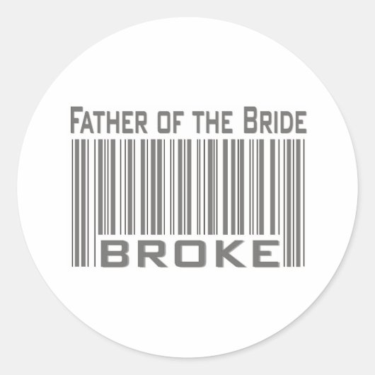 Vader van de Bride Broke Ronde Sticker (Voorkant)
