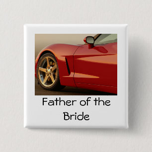Vader van de Bride Corvette Vierkante Button 5,1 Cm