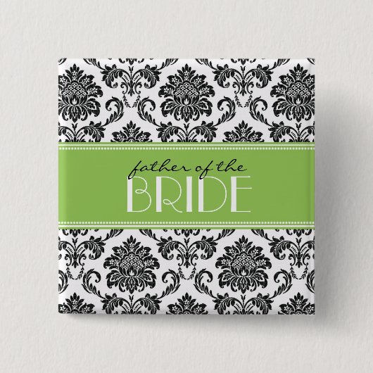 Vader van de Bride Damask Button in Apple Green (Voorkant)