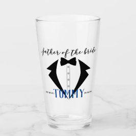 Vader van de Bride Dank u Gift Tuxedo Pint Glas