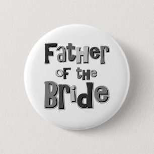 Vader van de Bride Gray Ronde Button 5,7 Cm