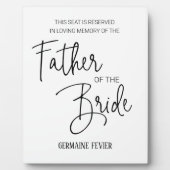 Vader van de Bride Memorial Chairman Wedding Fotoplaat (Voorkant)