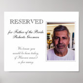 Vader van de Bride Memorial Seat Photo Wedding Poster (Voorkant)