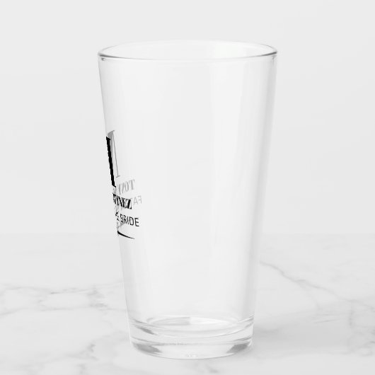 Vader van de Bride Monogram Wedding Beer Glas (Links)