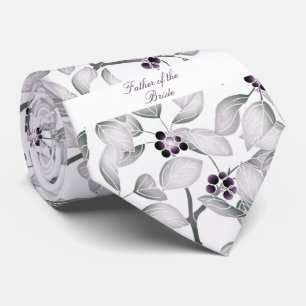 Vader van de Bride Paars Black White Stropdas