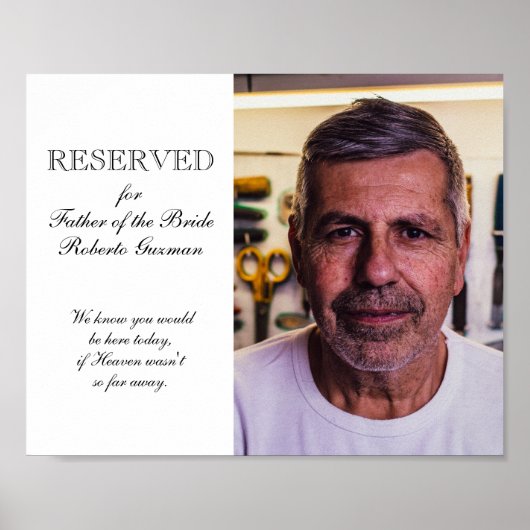 Vader van de Bride Photo Memorial Seat Wedding Poster (Voorkant)