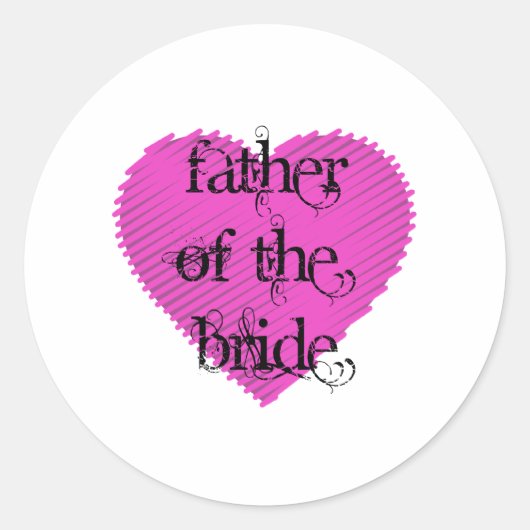 Vader van de Bride Ronde Sticker (Voorkant)