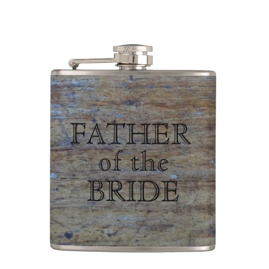 Vader van de Bride | Rustic Wedding Wood Grain Heupfles (Voorkant)