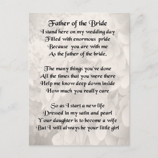 Vader van de Bride - Wit Briefkaart (Voorkant)