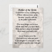 Vader van de Bride - Wit Briefkaart (Voorkant / Achterkant)