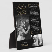Vader van de Bride | Zwart gouden bericht en foto Fotoplaat (Zijkant)