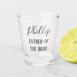 Vader van de bridekalligrafie shot glas