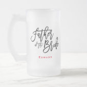 Vader van de bruid Black Script & Naam Gift Matglas Bierpul (Links)
