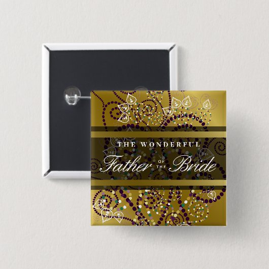 VADER VAN DE BRUID Boho Spiralen Bruiloft Button (Voorkant /achterkant)