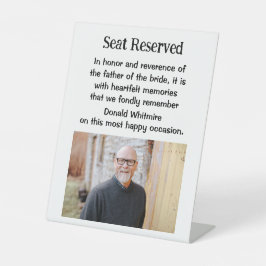 Vader van de bruid bruiloft gedenkplaat teken reclamebord met voetstuk