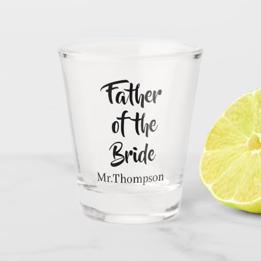 Vader van de bruid Custom Wedding Ouder Gift Shot Glas (Voorkant)