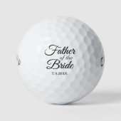 Vader van de bruid Elegant Script Custom Wedding Golfballen (Voorkant)