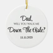 Vader van de bruid geschenk van dochter, vader keramisch ornament (Voorkant)