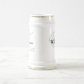 Vader van de bruid Gift Classic Monogram Rustiek Bierpul (Center)