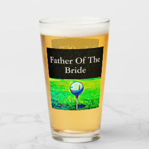 Vader van de bruid golf sport bruiloft vrijgezel glas