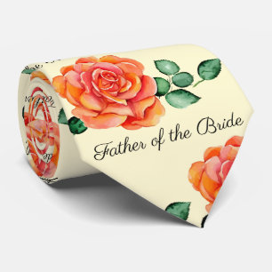 Vader van de bruid Peach Rozen Stropdas